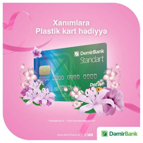 Bu bank xanımlara plastik kartlar hədiyyə edir 