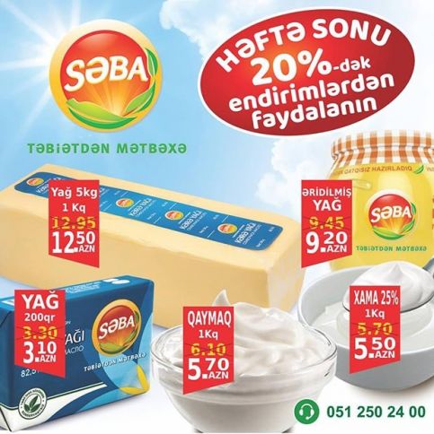 “Səba” şirkəti süd məhsullarının qiymətini endirdi