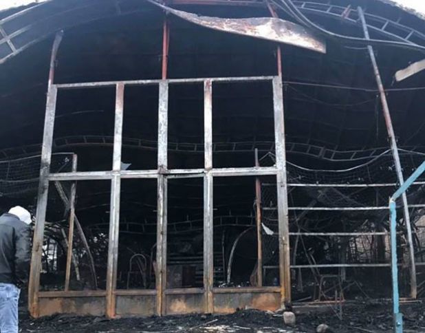 Gürcüstanda bazarda güclü yanğın olub