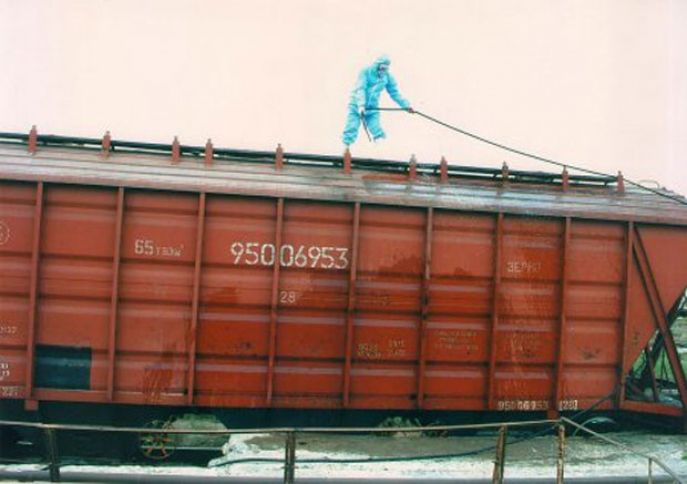 Vaqonlar dezinfeksiya olunur