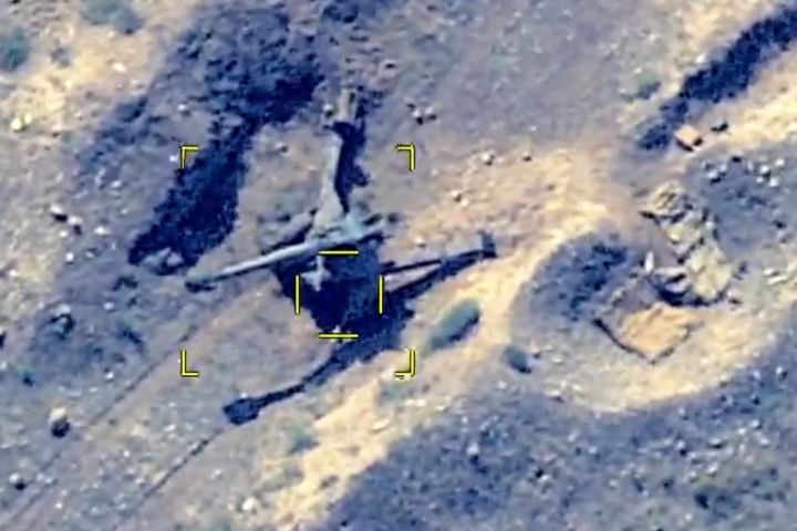 Düşmənin növbəti artilleriya qurğuları məhv edilib - VİDEO