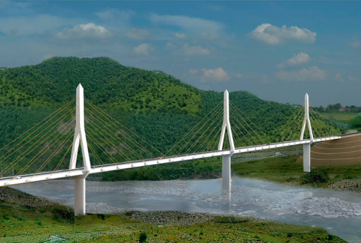 Azərbaycanda yeni asma körpü tikilir - FOTO