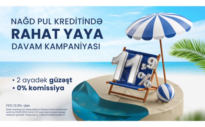 “Naxçıvanbank”dan nağd pul krediti üzrə “Rahat yaya davam” kampaniyası!