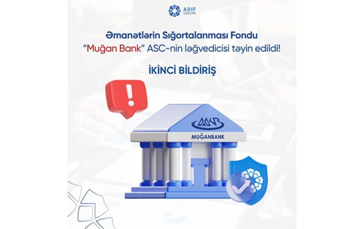 Əmanətlərin Sığortalanması Fondu “Muğan Bank” ın ləğvedicisi təyin edilib