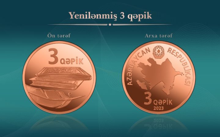 Yenilənmiş 3 qəpiklik metal pul nişanı tədavülə buraxılıb