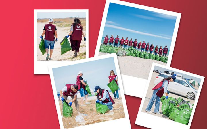 “Qırmızı Ürəklər” könüllülərinin iştirakı ilə Xəzərin Bilgəh sahili tullantılardan təmizlənib