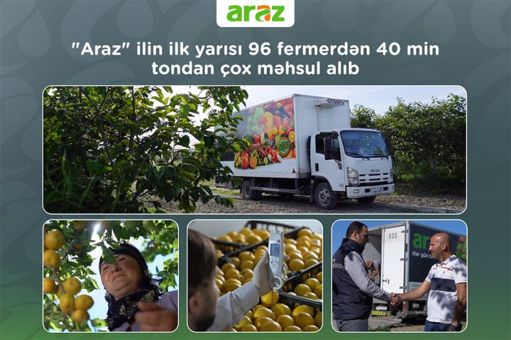 "Araz" 96 fermerdən 50 milyon manatlıq 40 min tondan çox məhsul alıb