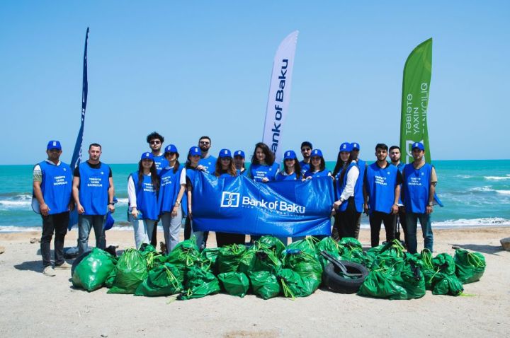 “Bank of Baku”dan ekoloji təşəbbüs: Xəzərin Bilgəh sahilində tullantılar toplanıldı