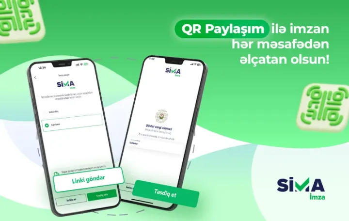 “SİMA İmza”nın yeni QR paylaşım funksiyası istifadəyə verildi