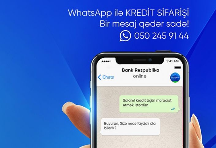 Bank Respublikanın yeni xidməti - WhatsAppKredit  