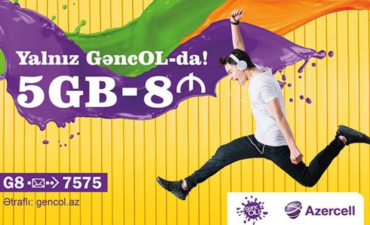 "Azercell"dən GəncOL8 tarif paketinə qoşulan abunəçilərinə HƏDİYYƏ İNTERNET