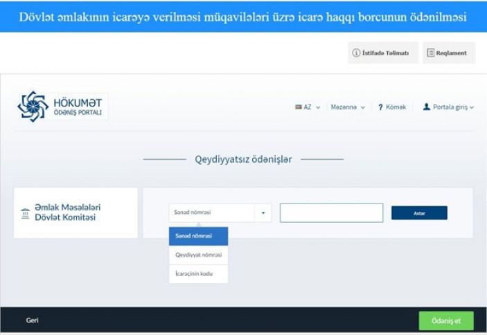 İcarə haqqını internetlə ödəmək mümkün oldu - ÖLKƏDƏ İLK DƏFƏ