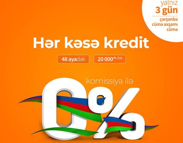 "Unibank" hər kəs üçün üç günlük 0% komissiyalı kredit aksiyası keçirir