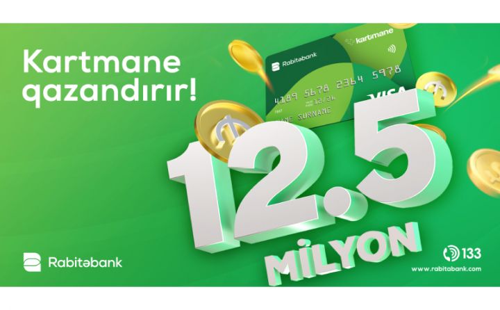 Kartmane kart sahibləri 12,5 milyon manat keşbek qazanıblar