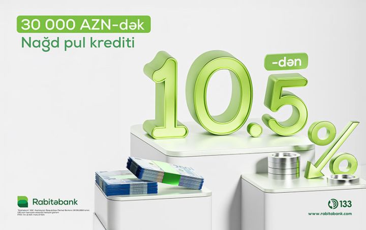 Rabitəbankın komissiyasız nağd pul krediti üzrə kampaniyası davam edir